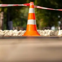 construction cone with tape
